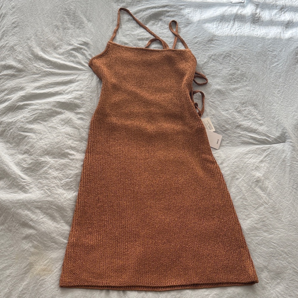 Mango Copper Backless Knit Dress